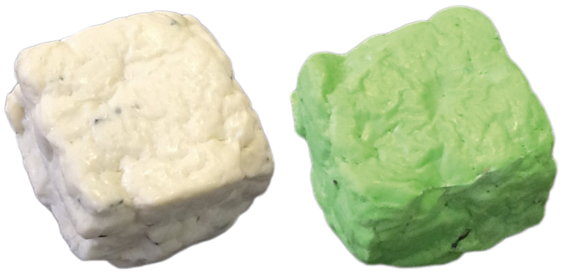 Queso de cabra de pasta blanda o un tipo de queso artesanal Blanco otr verde de albahaca