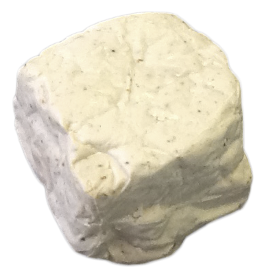 Queso de cabra de pasta blanda o un tipo de queso artesanal Blanco. de setas